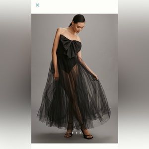 Hutch Strapless Sheer Bow Maxi Dress - ANTHROPOLOGIE